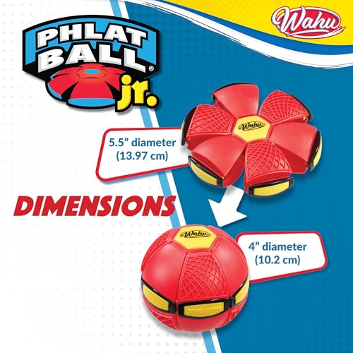 Wahu - PHLAT BALL Junior - Rot - Mini Faltbare Wurfscheibe - Outdoor-Spiele für Kinder ab 5 Jahren - Innovative Ball 10,2cm, Frisbee 15,2cm - Outdoor-Spiele für 2+ Spieler - Mini-Reiseversion