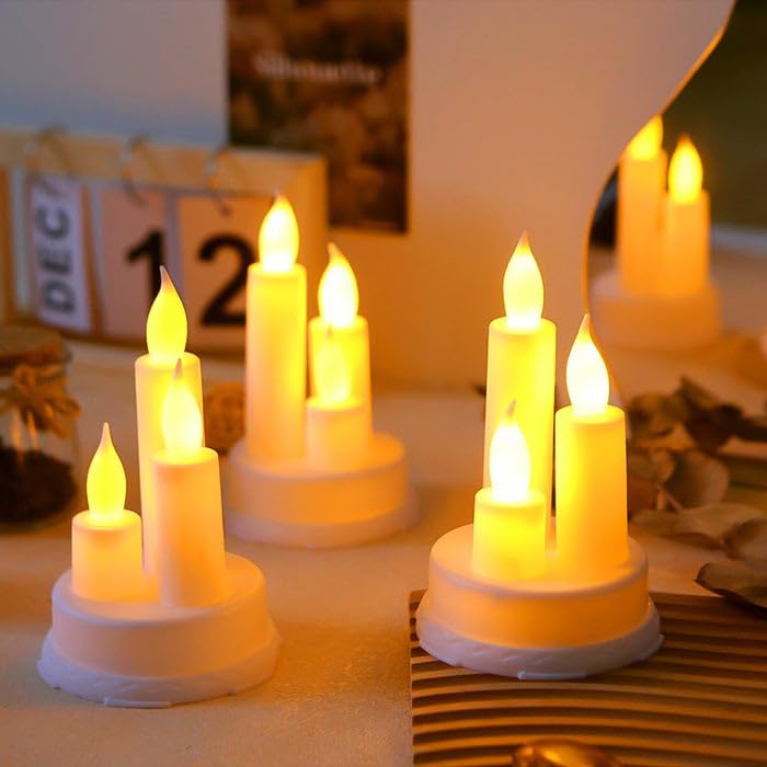 Oblivion LED Taper Candles | Flickering Flameless Candles in Warm White | Realistic & Battery Operated LED Candle | Electric Fake Candles | Tea Light Decorate for Diwali, Christmas (Pack of 1pc) 1