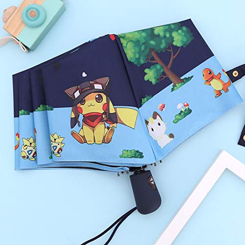 Alovetree Kids Folding Umbrella Automatic Open Cartoon Travel Umbrella Compact Windproof For Girls Boys #TOP3