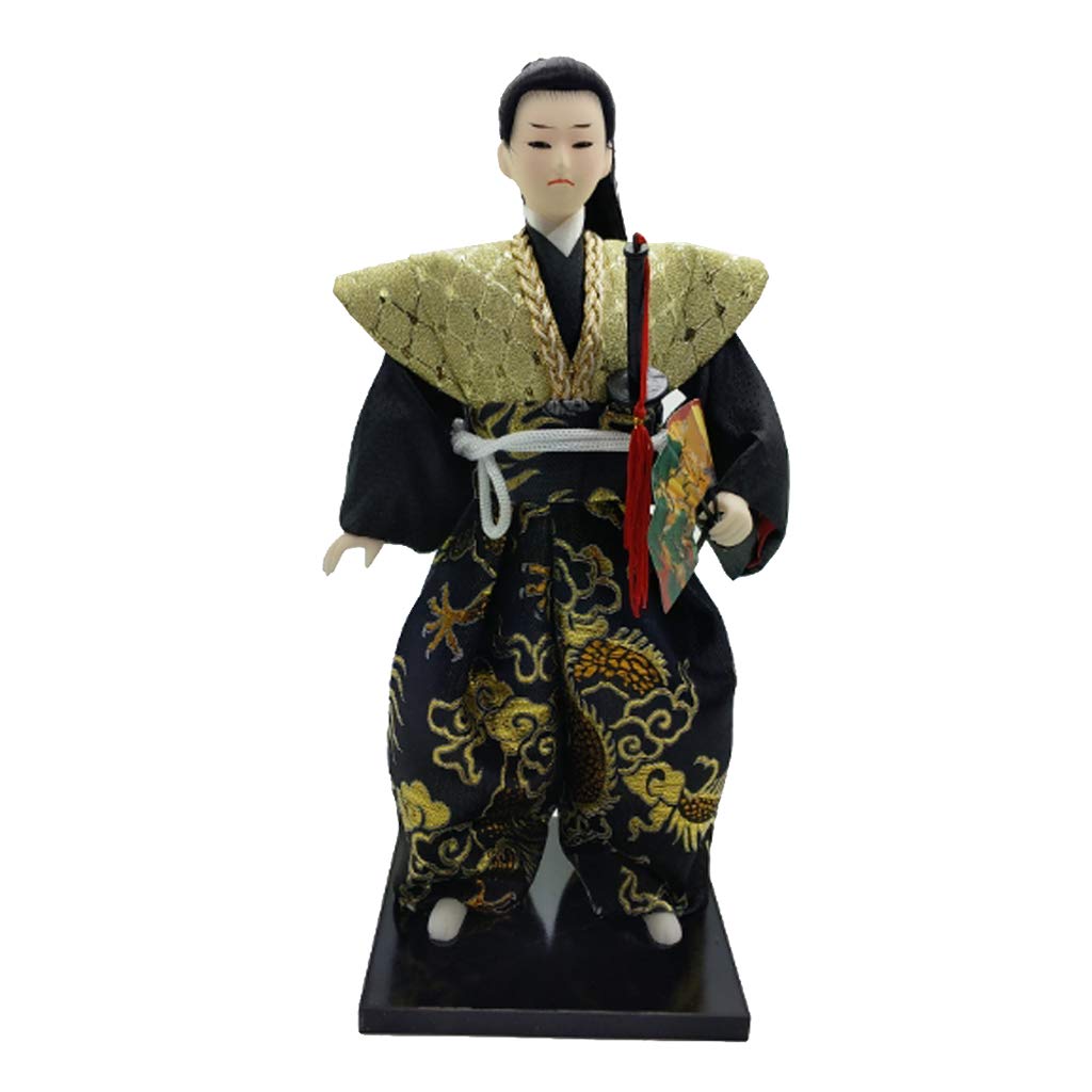 FLAWISH 12inch Vintage Japanese Samurai Kimono Doll Oriental Dolls Model Craft