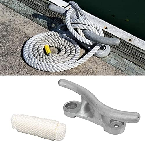 12in Aluminum Dock Cleat Nylon Dockline Mooring Rope, Aluminum Nylon Material, Universal Suitable Compatible with Watercraft Boat Canoe Yacht Kayaks