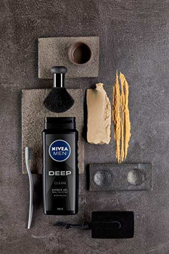 Nivea Men Deep Active Clean Shower Gel (250 ml), Revitalising Shower Gel with Activated Charcoal, pH Skin-Friendly Shower Gel for the Body, Face and Hair - Image 4