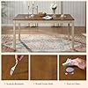 AMERLIFE 7-Piece Farmhouse Dining Table Set for 6, 60" Solid Wood Kitchen Table with 6 Upholstered Chairs, Space-Saving Rustic Dining Set for Dining Room, Kitchen, Small Apartment, Rustic Cream #3