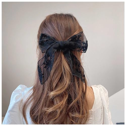 Ximdble Vintage Large Lace Bow Hair Clip Barrette Bow Lace