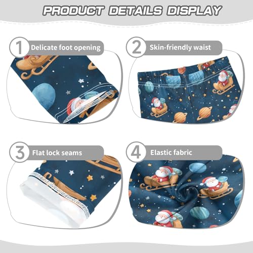 Girls' Athletic Leggings Ankle Length Yoga Dance Pants Kids Teen 4T Santa Claus Sleigh3