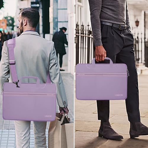 Image of Hseok Laptop Shoulder Bag 13 13.3 14 Inch Case Compatible with MacBook Pro /Neo 14 inch M5 /M4 /M3 /M2 /M1,Mac Air /pro /Neo 13 inch and Most 13 13.3 14 Notebooks,Spill-Resistant Briefcase,Purple