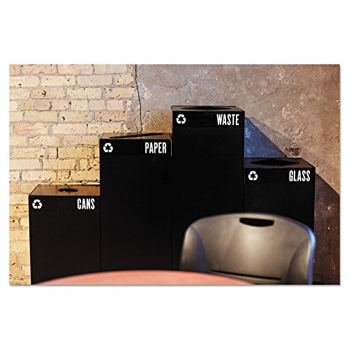 Image of Safco 2981BL Public Square Recycling Receptacle Base, 25-Gallon, (Top Sold Separately), Black