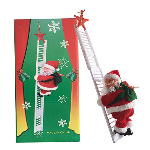 WAQIA Electric Climbing Ladder Santa Claus Christmas Creative Hanging Tree Decoration