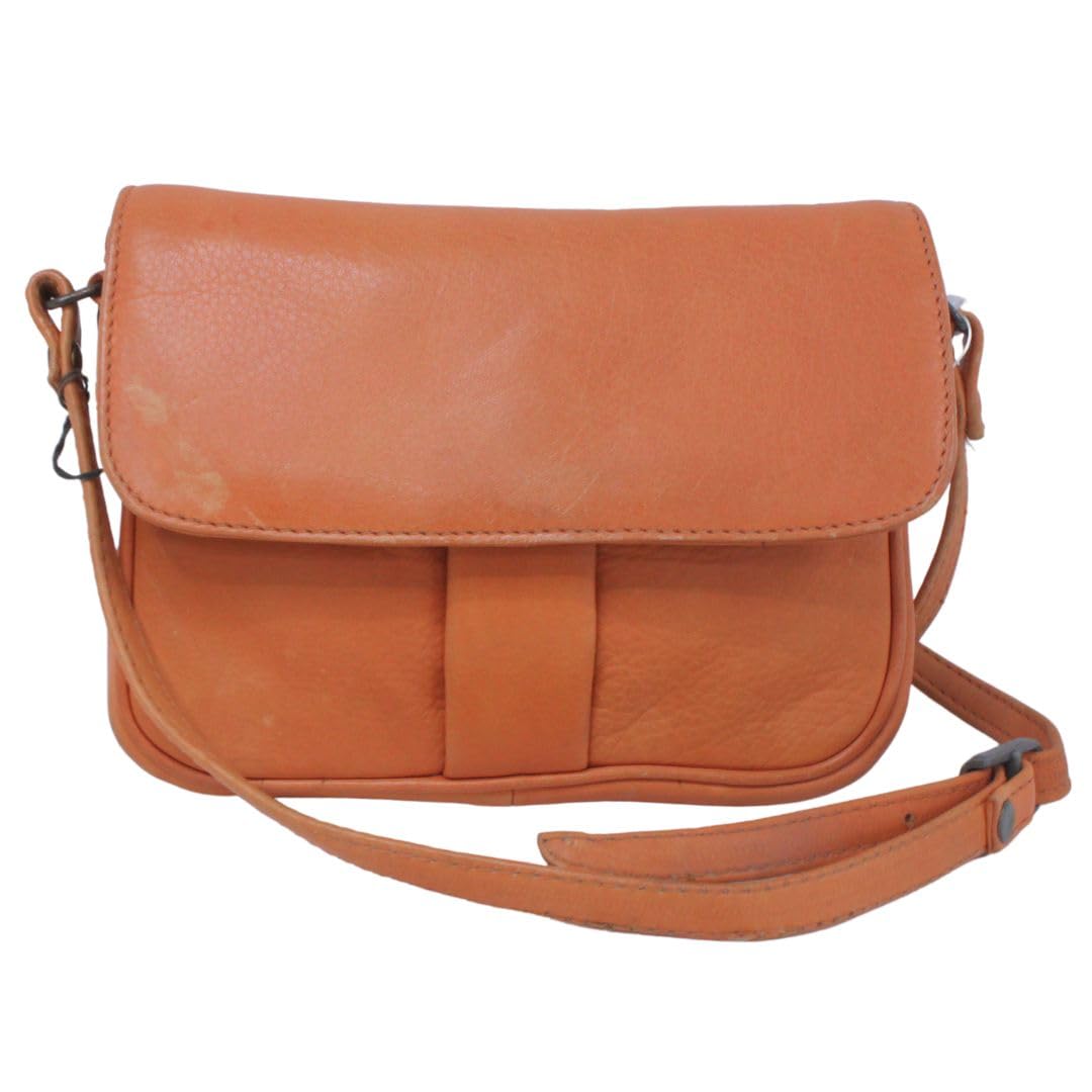 Luigi's Genuine Leather Cross-Body Bag – Adjustable Strap, Magnetic Lock, Zipper Pockets, Elegant Design(Tan)