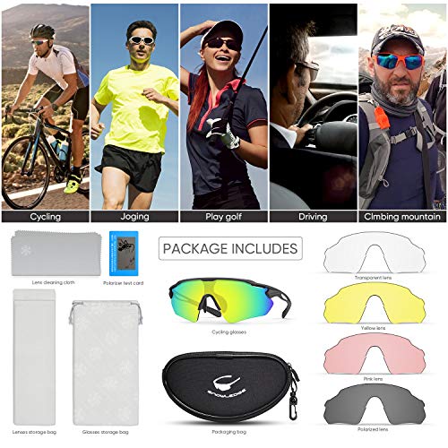 Image of Cycling Glasses, TR90 Unbreakable Frame Polarized Anti-UV400 Sports Sunglasses