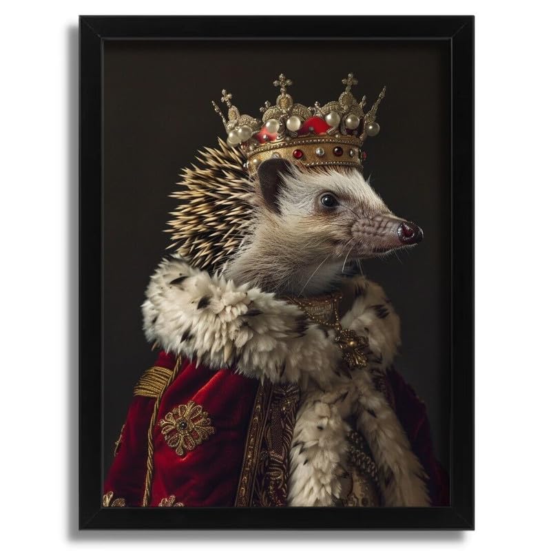 Poster Roi Hérisson vintage grand format pour réveiller votre bureau