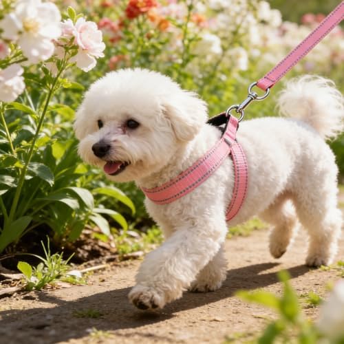 Padded Handle Dog Lead, Double-Sided Reflective Nylon Leads for Training, Walking Leash for Small, Medium Dogs (Black,150 * 2.0cm) — view 6