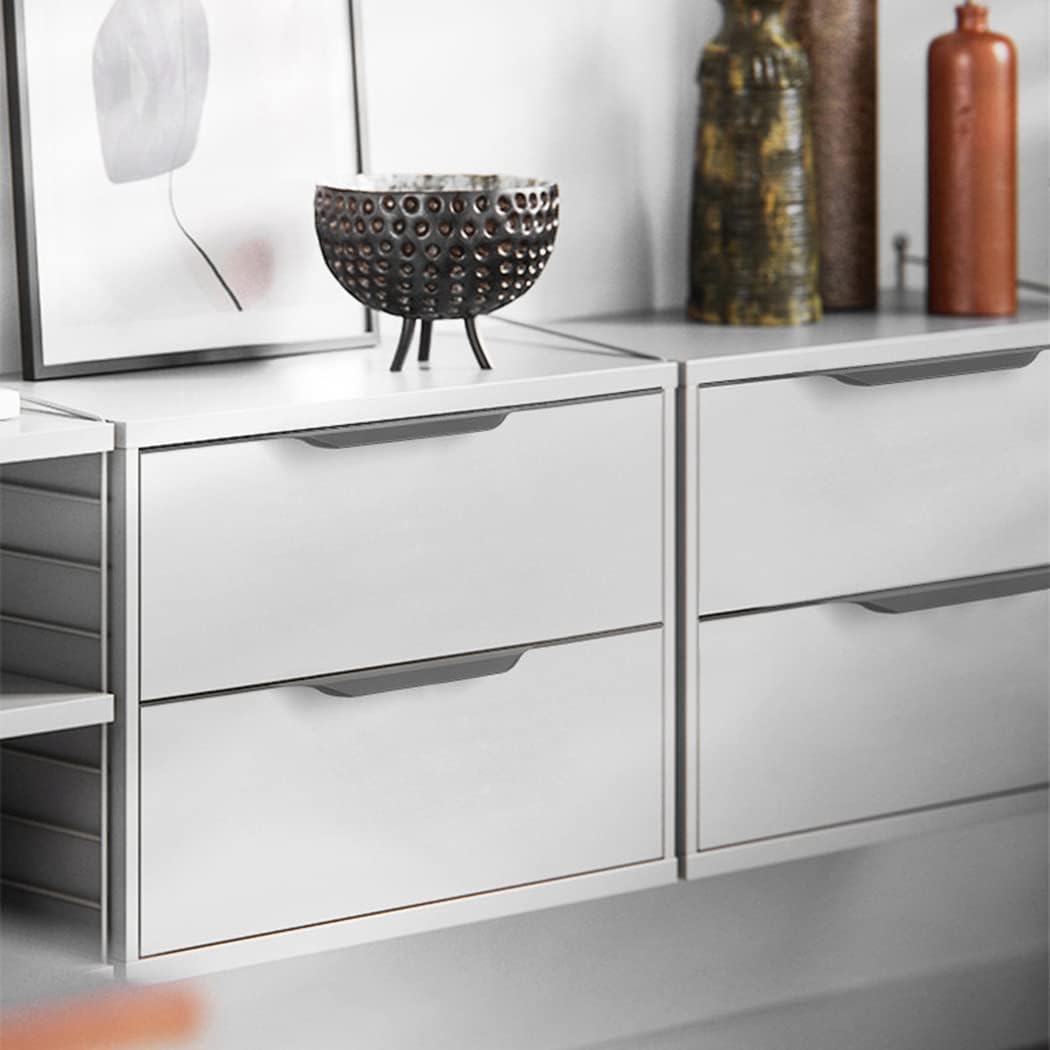 Cabinets Drawers Edge Pulls,Invisible Handle Aluminum Alloy Door Knob Concealed Cupboard Handles Finger Edge Pull Wardrobe Kitchen Pull DrawerHandles Furniture Knobs Grey 2 Pieces(Overall length 1500