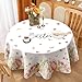 DISENB Easter Round Tablecloth 70 Inch, Bunny Egg Flowers Happy Easter Table Cloth, Stain and Wrinkle Resistant Washable Table Cover for Spring Holiday Party Picnic Dinner Decor