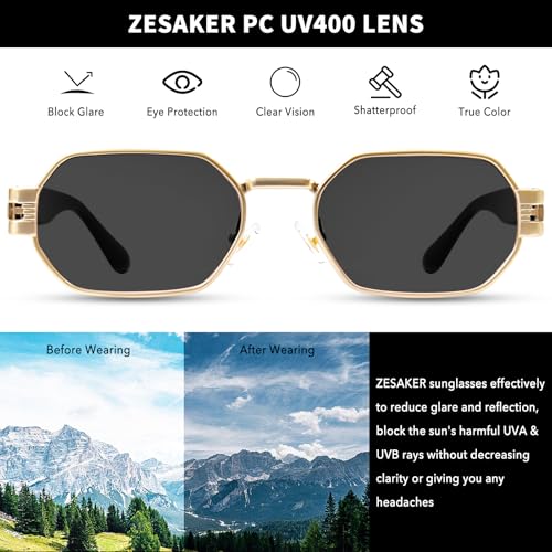 Retro Rectangle Sunglasses for Women Vintage Hexagon Frame Sun Glasses UV400 Protection Trendy Girls Glasses2