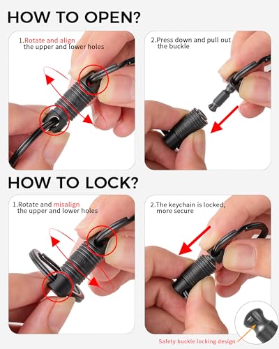 Image of FEGVE Titanium Quick Release Swivel Keychain, Pull Apart Detachable Keychain Heavy Duty Car Key Holder with Key Rings
