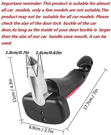 Car Cane Mobility Aid Standing Support Portable Grab Bar Assist Handle All-in-One Auto with Built in LED Flashlight Seatbelt Cutter and Window Breaker