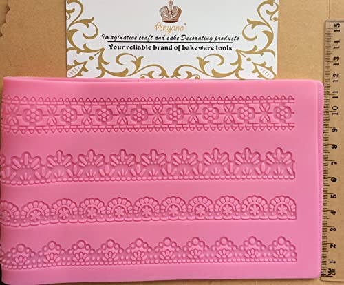 Anyana Embossing Mat Lace Band Silicone Imprint Fondant Impression Sugar Paste Mould Cake Decoration Tools Kitchen Chocolate Sugar Paste Baking Mold Cookie Pastry #TOP4