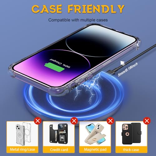 15W Wireless Charger, Induktive Ladestation für iPhone 17/16/15/14/13/12/Pro/Max/Plus/Mini/XS/XR, AirPods… – Ansicht 4