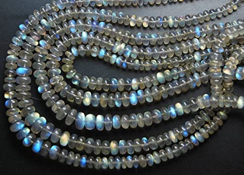 Labradorite naturelle bleue en perles rondelles pour collier et bracelet DIY