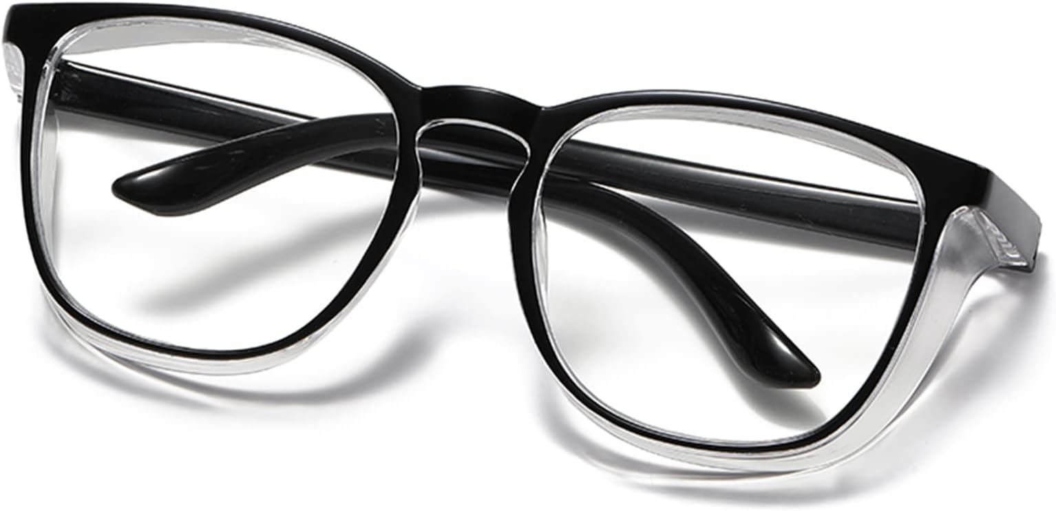 Anti Fog Safety Goggles Anti-Scratch Anti-pollen Stylish Protective Glasses Blue Light Glasses Eyewear (Black)