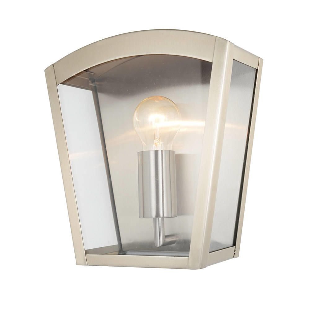 Litecraft Stainless Steel Hamble Wall Light Outdoor Curved Ip44 Rated Box Lantern - (Stainless Steel)