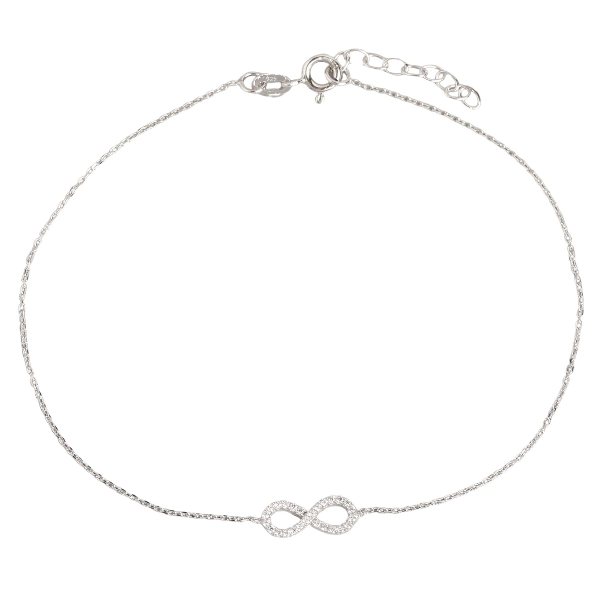 ZAVYA 925 Sterling Silver Cubic Zirconia Infinity Rhodium Plating Chain Anklet (Single) | | Gift for Women & Girls | With Certificate of Authenticity & 925 Stamp (B0CK5754GT) Amazon Price History, Amazon Price Tracker