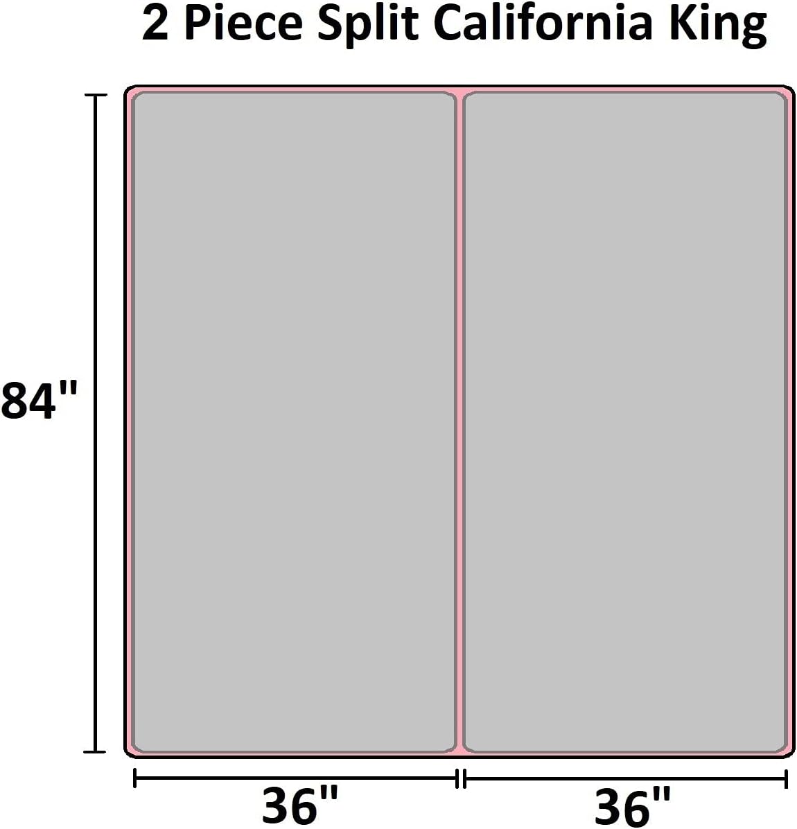 Split King Mattress Protector for Adjustable or Split Beds, 100% Waterproof Terry Cotton Split Mattress Protector - Fitted Sheet Style comes in 2-Piece, Breathable Mattress Cover - 10" Deep Pockets