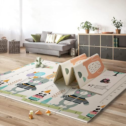 UANLAUO Baby Play Mat for Floor, Kids Play Mats 71x59 Playpen Mats Extra Large Waterproof Activity Playmats for Babies and Toddlers Infants Tummy Time, Foam Baby Crawling Mat with Travel Bag