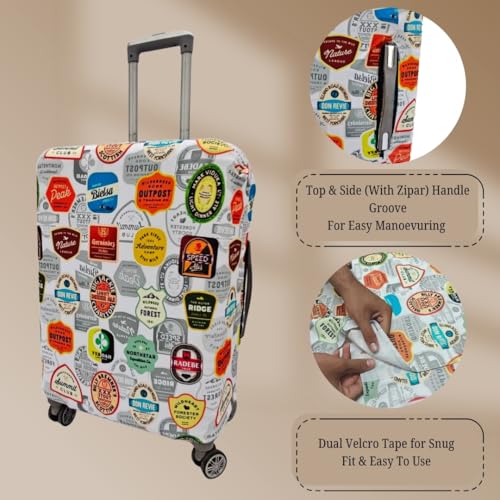 Image of Printed Travel Luggage Cover for Suitcase - Stretchable & Scratchproof Trolley Bag Protector