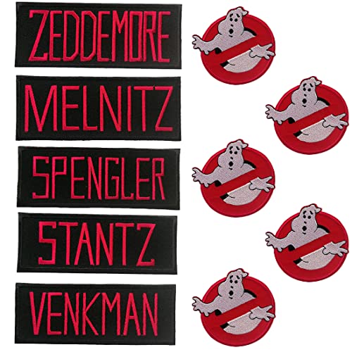 Ghostbuster Set 10 Stück Logo Film Stantz Venkman Melnitz Zeddemore Spengler - Aufnäher, Bügelbild, Aufbügler, Applikationen, Patches Cover