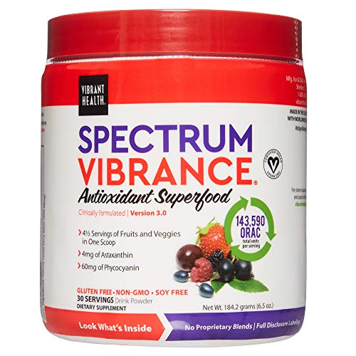 Vibrant Health, Spectrum Vibrance, Plant-Based Antioxidant Superfood Powder, Vegan, 30 Servings
