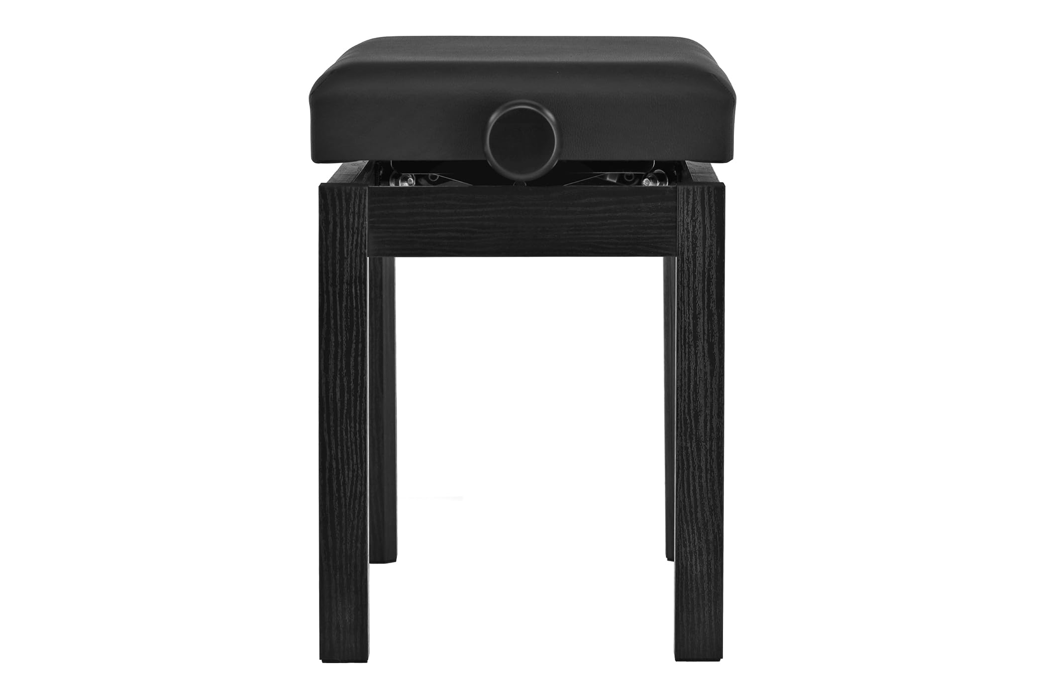 GEWA Panchina per pianoforte Student - Legno massello - Rivestimento in similpelle - Regolazione dell'altezza scorrevole 48-57 cm - Costruzione stabile - nero opaco