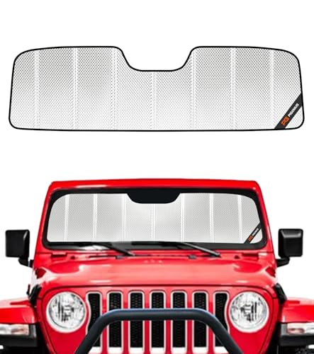 Pigenius Windshield Sun Shade for Jeep Wrangler 2018-2026, Gladiator 2020-2026 Custom Front Window...