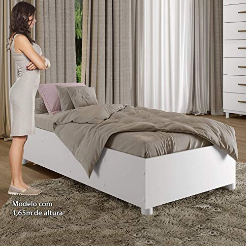 Cama Solteiro Siena Espresso Móveis Branco