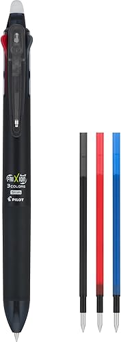 Miniatura 3 de PILOT FriXion Ball 3 - Bolígrafo de tinta de gel borrable, punta extrafina (0.020 in), tinta negraazulroja, bolígrafo individual y 3 recambios