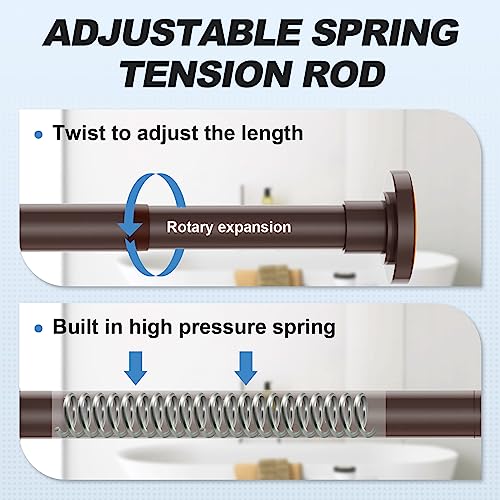 Image of CorkLatta Bronze Shower Curtain Rod 31 to 92 Inch,1 Inch Diameter Adjustable Spring Tension Stainless Steel Telescoping Rod,Easy Install,No Rust
