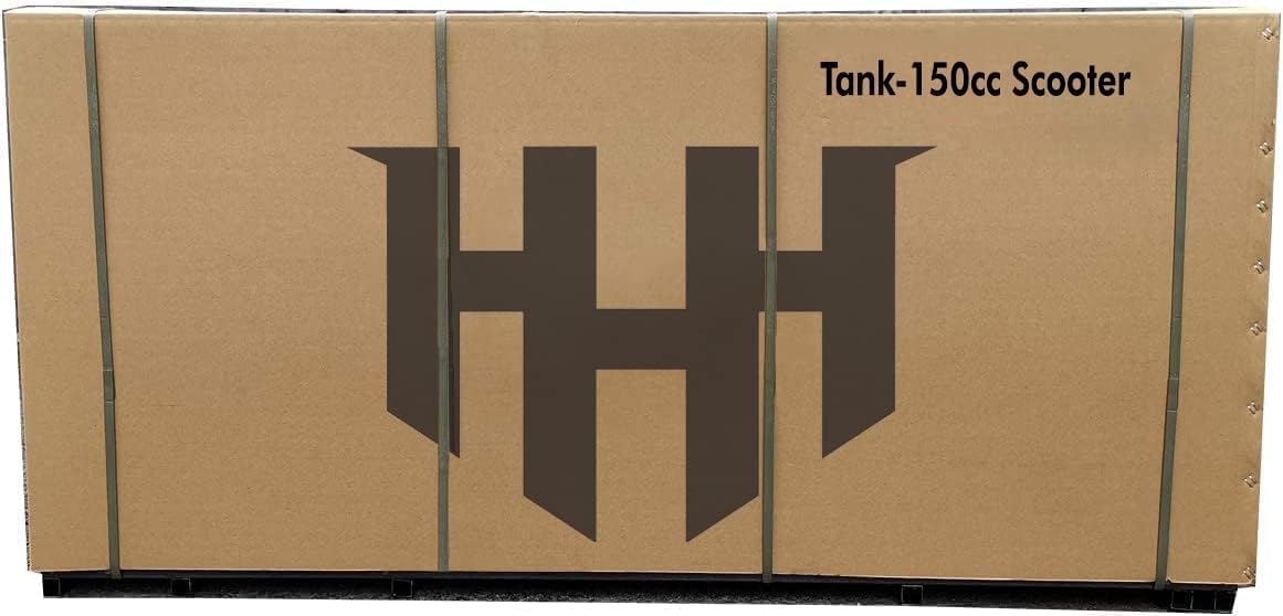 HHH Tank 150 Moped Gas 150cc Scooter 150cc Motorcycle Fully Automatic Adult Bike Street Motorcycle with 12 inch Aluminum Wheels ( White )