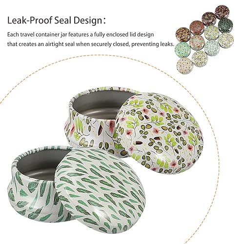 Rarapop 12 Pack Reusable Mini Round Tinplate Candle Tin Jars with Lids, 20ml Small Vintage Travel Tin Cans Refillable Empty Container Bottle for Lip Balm, Salve, Eye Shadow, Powder4