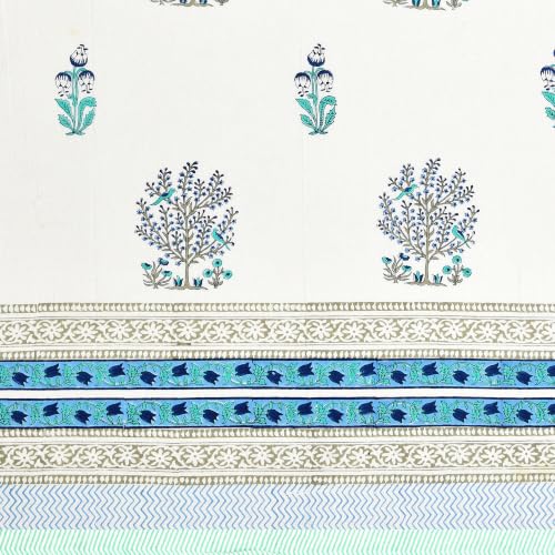 Image of BLOCKS OF INDIA Blackout Hand Block Printed Cotton Daylight Curtains with Eyelets(Set of 2 Curtains) (Block 11, 7 Feet /Door), Pink, White