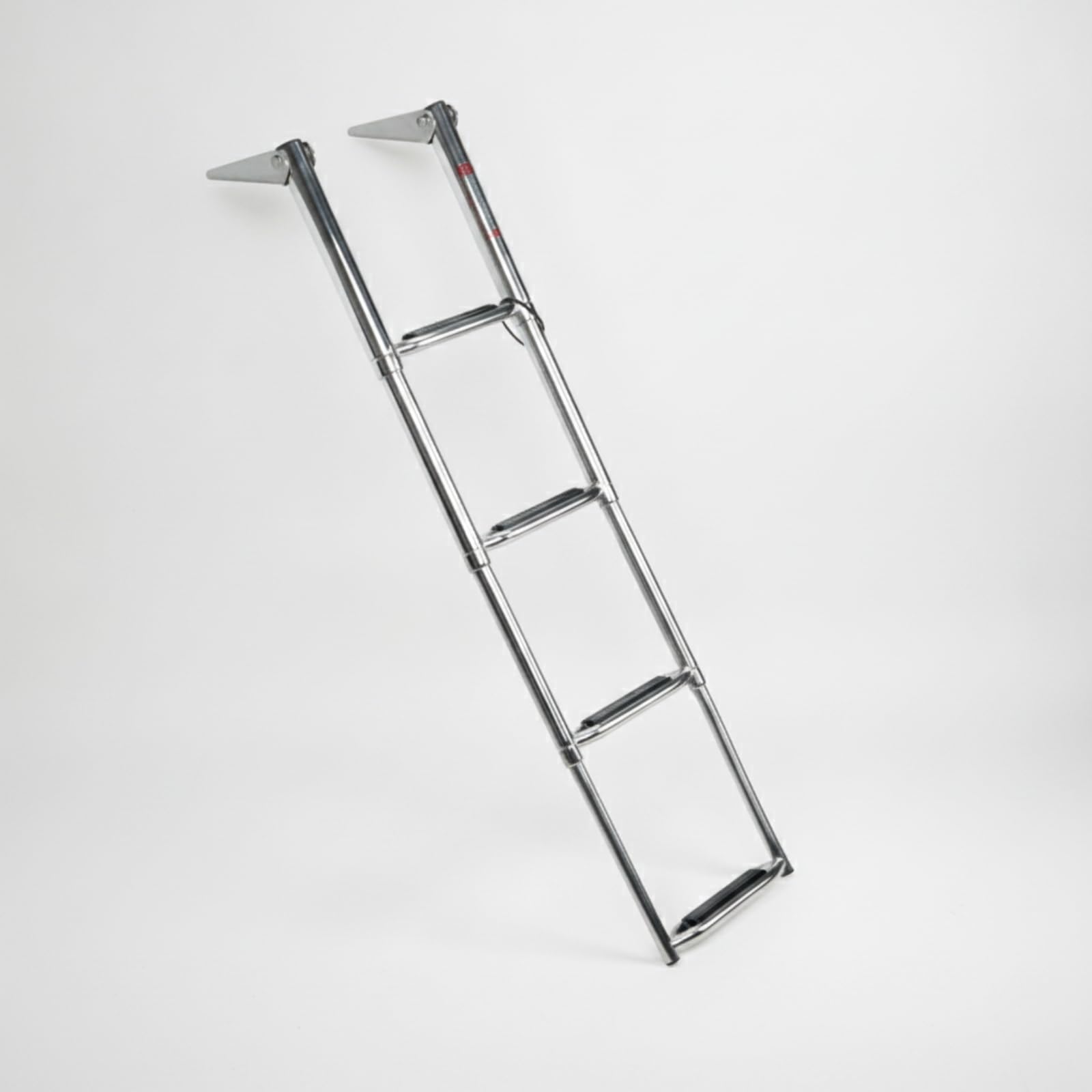 MERIGLARE Échelle Marine Rétractable Pliable en Acier Inoxydable Poli avec Supports Montage Supérieurs pour Accès Stable aux Yachts Voiliers Docks