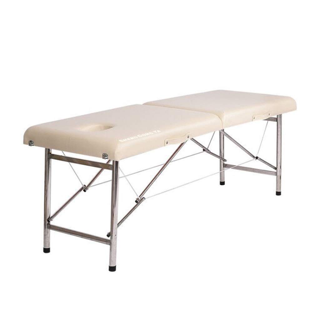 CUNTO Mesas Portátiles Plegables Masaje Salón De Belleza Tatuaje SPA Terapia Sofá 2 Secciones Ligeras (Blanco 180 * 60 * 65 cm)