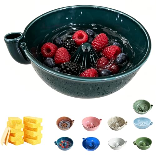 Self Rinsing Berry Washing Ceramic Bowl 7 Ceramic Berry Basket