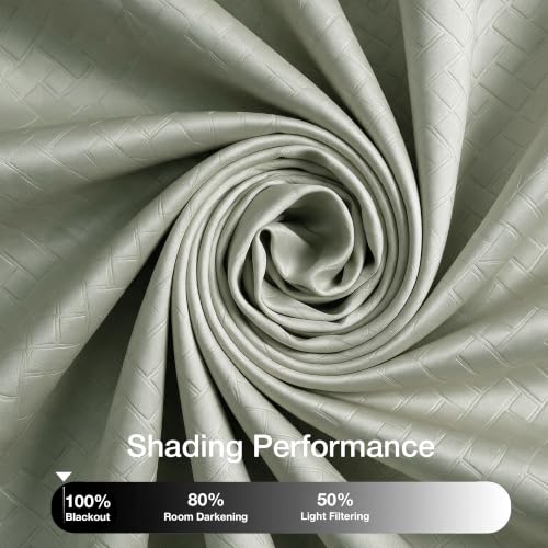 Image of HOMEMONDE 100% True Blackout Curtains 9 Feet Long Door - Set of 2 Curtains| Embossed Design | Light Block Thermal Insulated & Room Darkening Top Style Rod Pocket Curtains (Off White, 108Inch)
