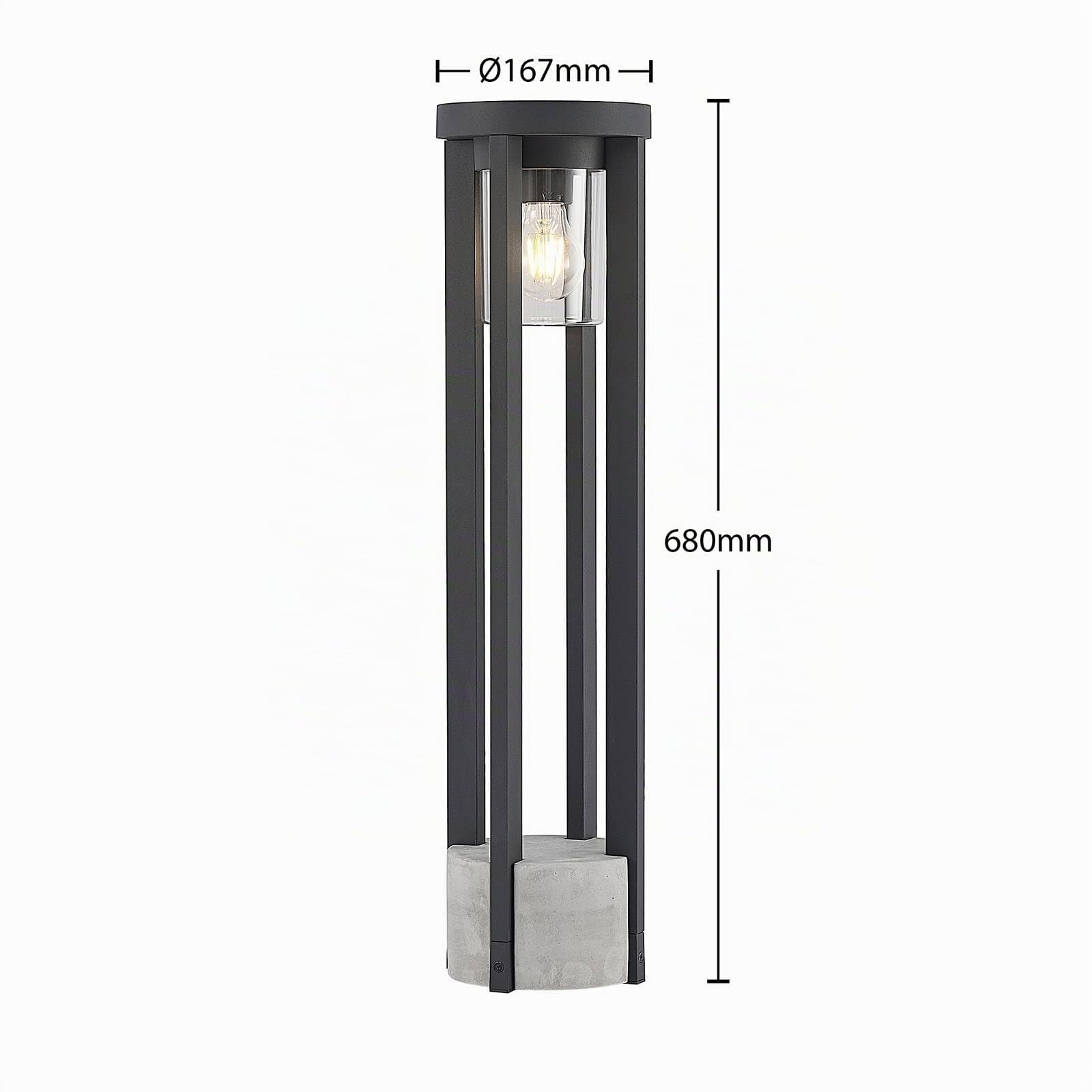 Lucande Lampada da esterni dimmerabile (Moderno) colore Grigio, in Alluminio lampioncino paletto luminoso lampada viale lampione