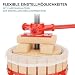 Wiltec 6L Obstpresse aus Buchenholz inkl. Presstuch, manuelle Weinpresse mit 190x270mm Korb, Apfelpresse Fruchtpresse für Obst Wein Maische