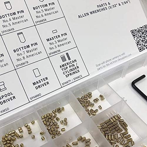 American/Master Padlock Pin Kit with Tools, Straight Pins, Gold, Padlock Re-Keying Kit