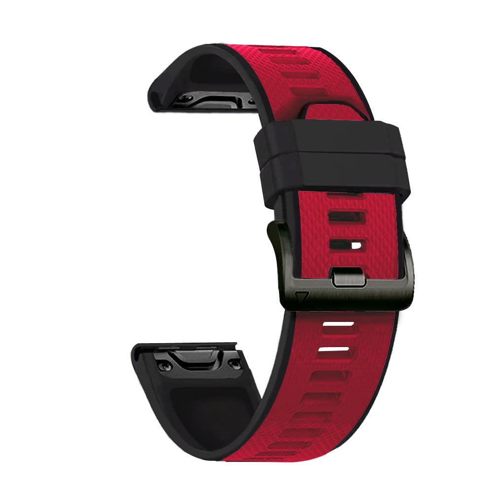 Correa de silicona resistente para reloj Garmin Fenix 6X 5X y Tactix con ajuste premium de 26mm 8