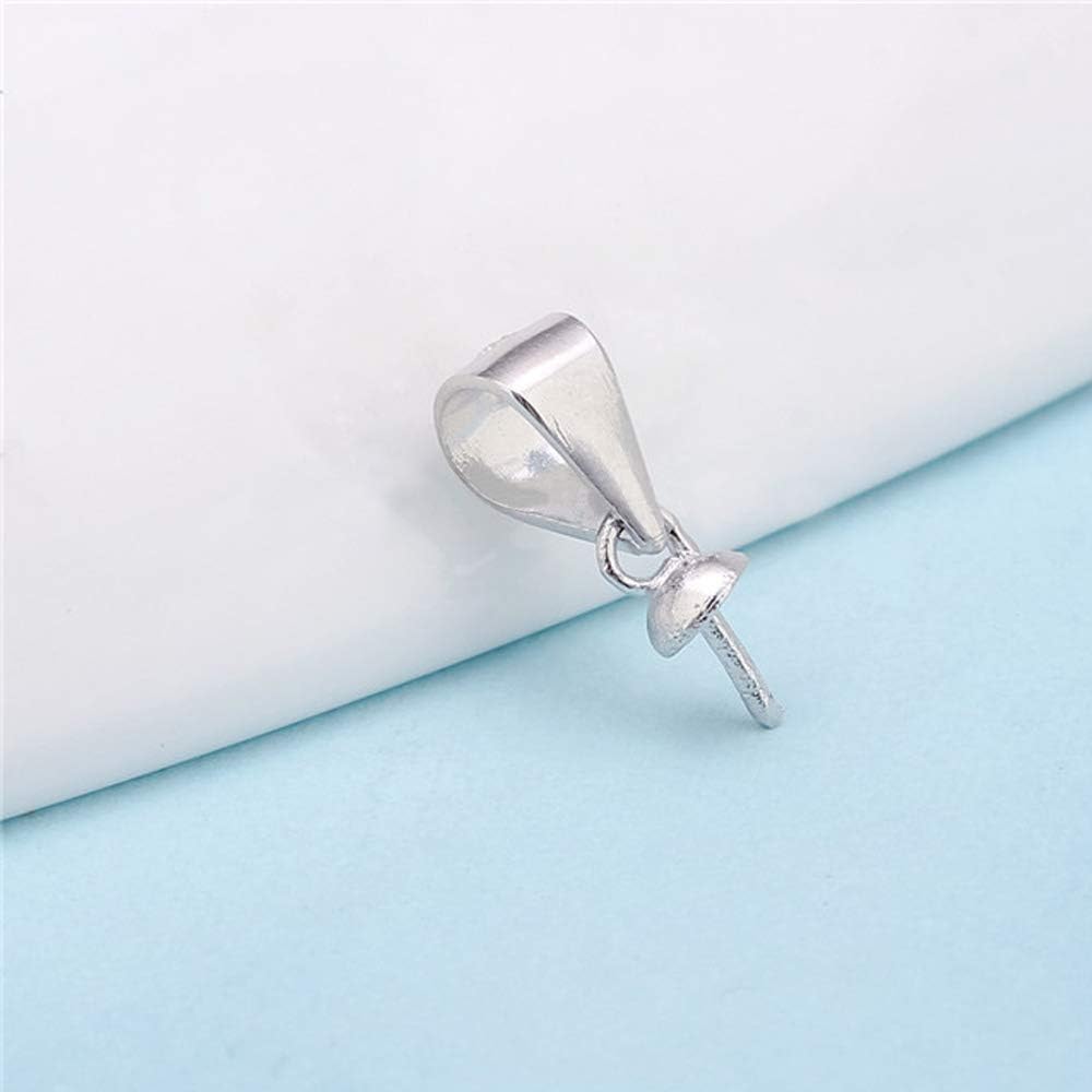 10Pcs Sterling Silver Simple Bail Pin Pendant Fitting for Pearl Jewelry, Design Pendant Mount for Women DIY Jewelry Making - Image 2
