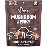 Pan's Mushroom Jerky, Organic, Vegan Snacks, Dried Mushrooms Shitake, Plant based Jerky, Meatless Jerky, Gluten Free, High in Fiber, with Salt & Pepper flavor (2.2 Ounce, Pack of 1)